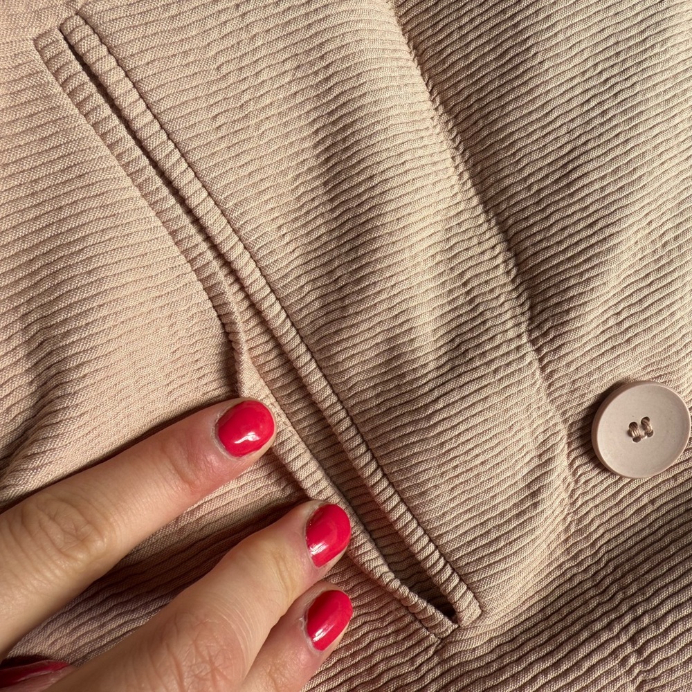 NWT Zara Women’s Light Pink Nude Double Breasted Textured Coat - Picture 16 of 16
